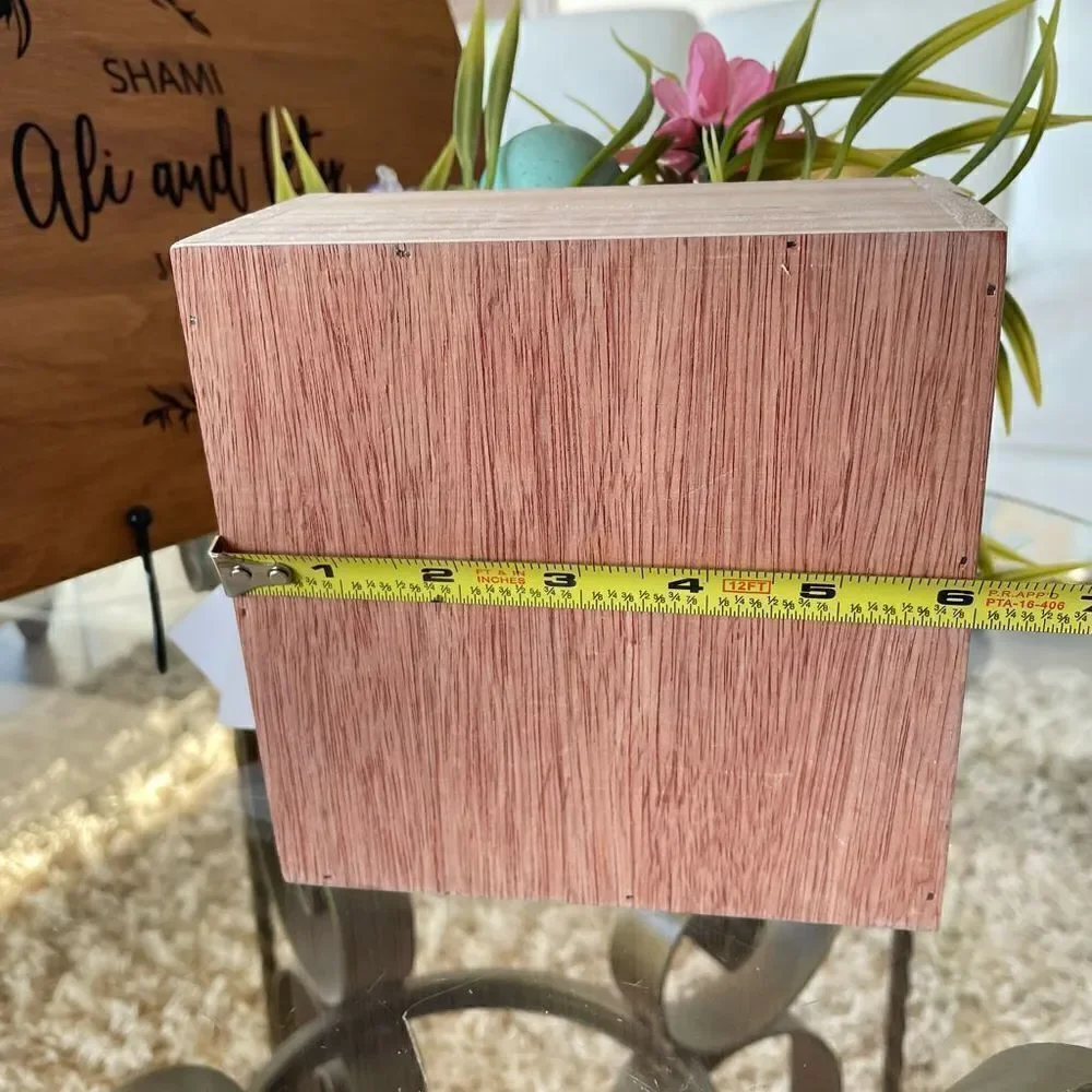 NWT Beautiful Easter Floral Candle Holder Square Wooden Box Table Centerpiece